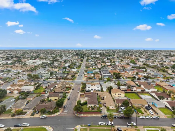 an aerial view of a city