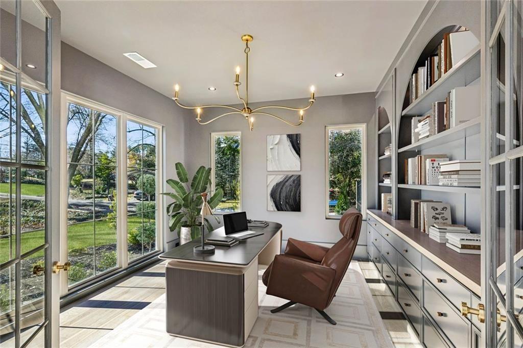 2854 North Thompson Road Northeast Brookhaven, GA 30319 - Photo 5 of 34 a living room with furniture and a floor to ceiling window