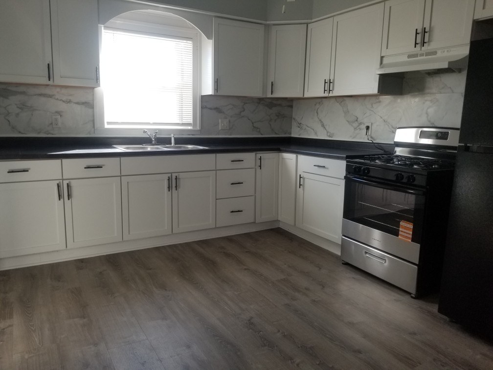 1010 Tonti Street LaSalle, IL 61301 - Photo 2 of 5 a kitchen with granite countertop white cabinets stainless steel appliances and sink