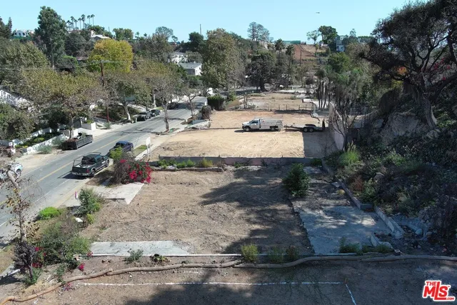 a view of a yard with plants