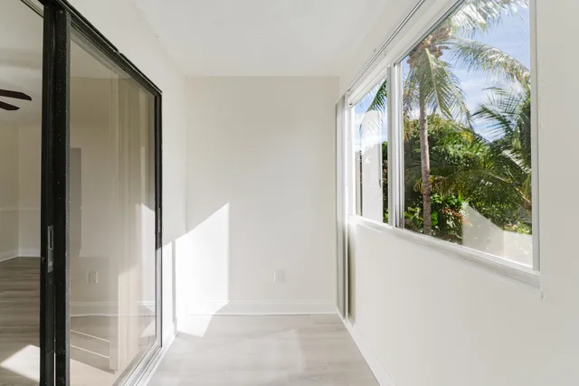 a view of a glass door