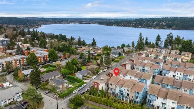 a view of a city with ocean