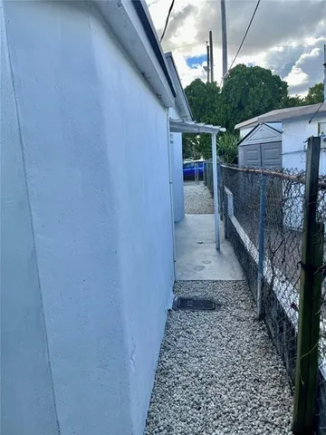 a view of a park with slide