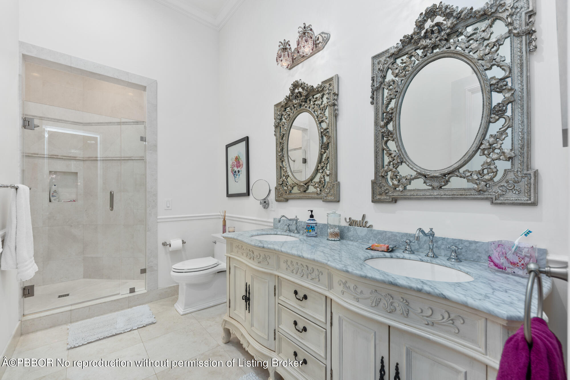 314 West Riverside Drive Jupiter, FL 33469 - Photo 59 of 92 a bathroom with a granite countertop toilet sink and mirror