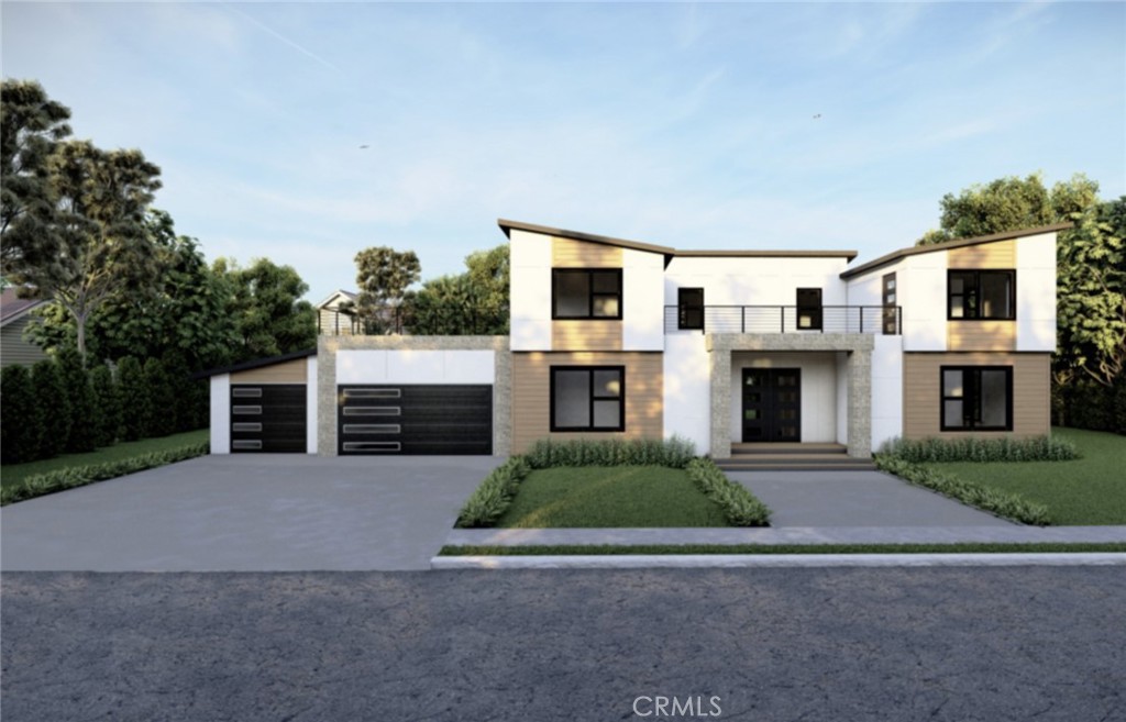 a view of house with outdoor space and parking