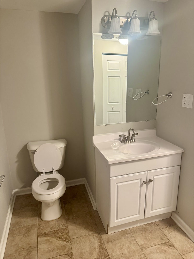 245 Allegheny Street Park Forest, IL 60466 - Photo 13 of 19 a bathroom with a sink toilet and a mirror