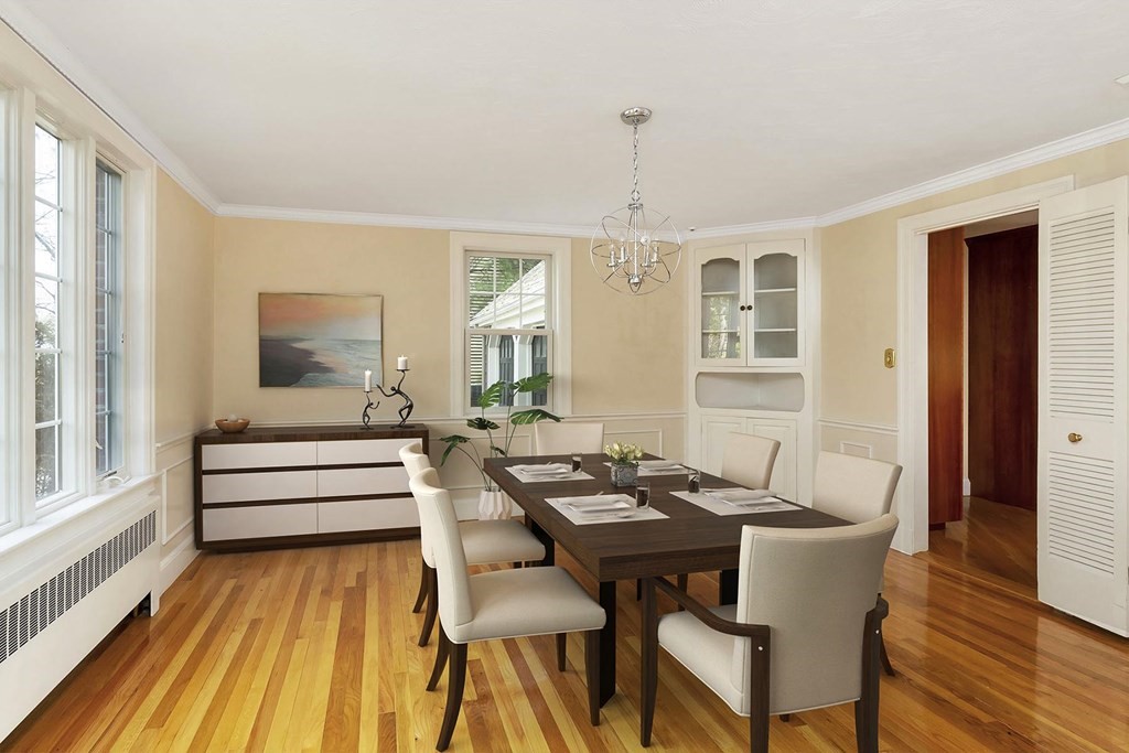 20 Kewadin Road Newton, MA 02468 - Photo 4 of 23 a view of a dining room with furniture window and wooden floor
