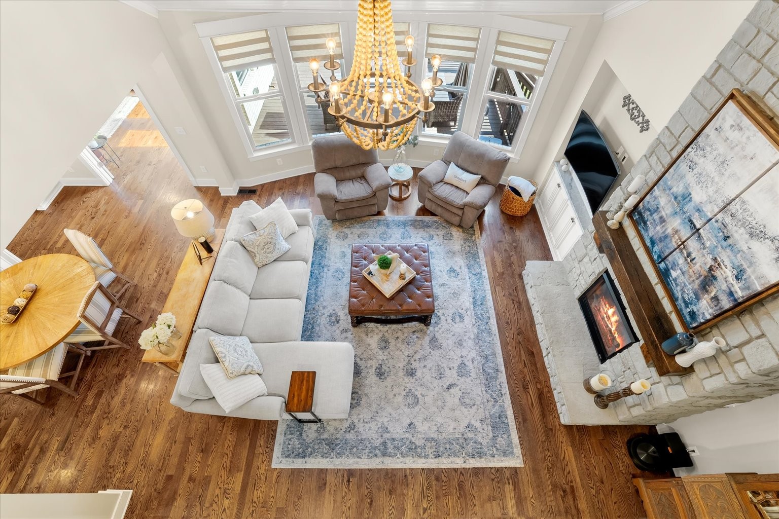 6833 Falls Ridge Lane College Grove, TN 37046 - Photo 39 of 70 a living room with furniture and a fireplace