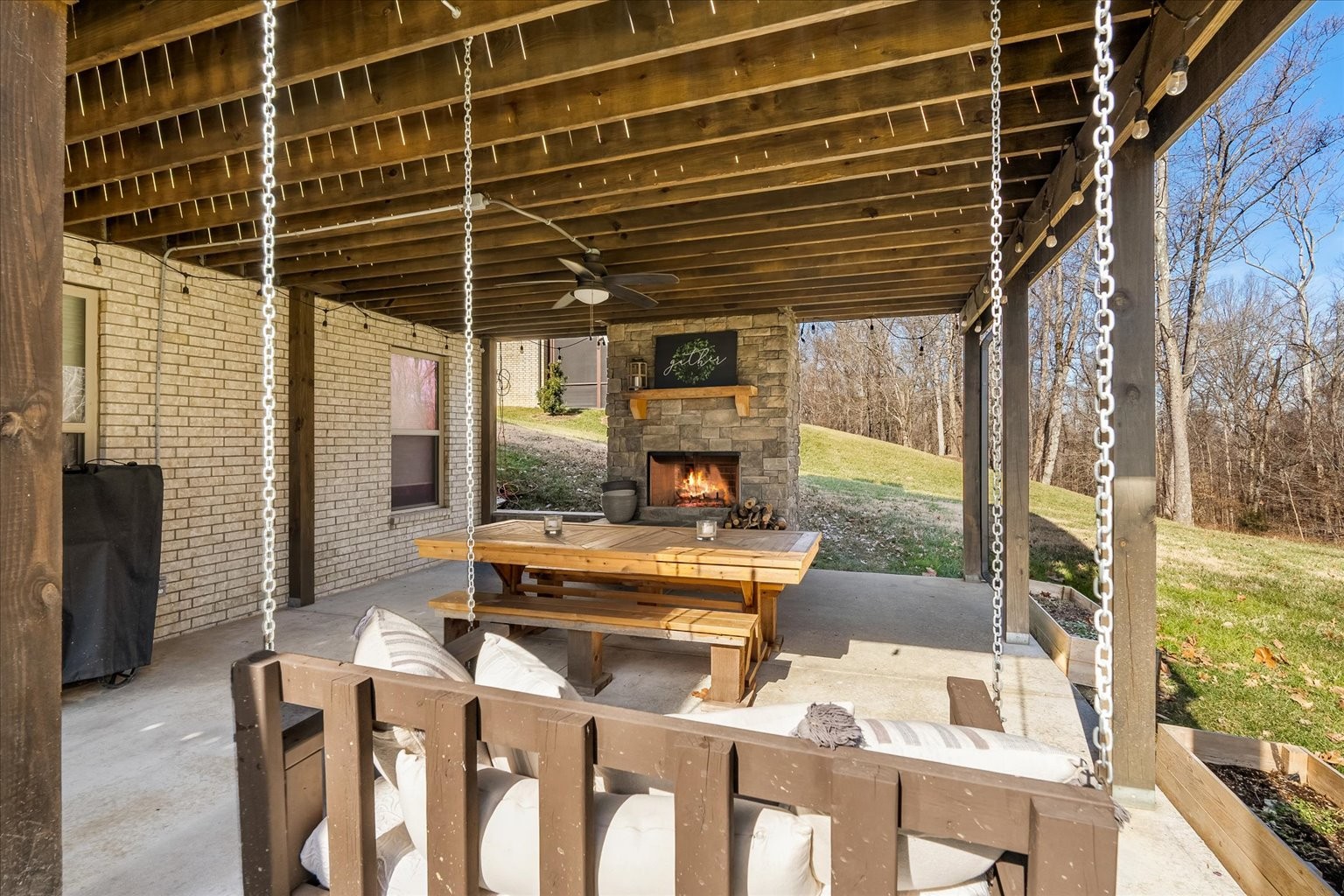 6833 Falls Ridge Lane College Grove, TN 37046 - Photo 62 of 70 a dining room with furniture and wooden floor