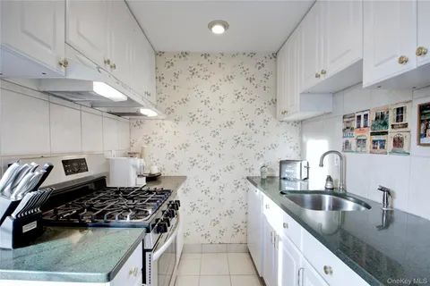 a kitchen with stainless steel appliances granite countertop a sink stove and cabinets
