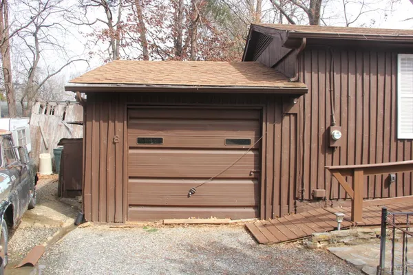 a view of wooden house