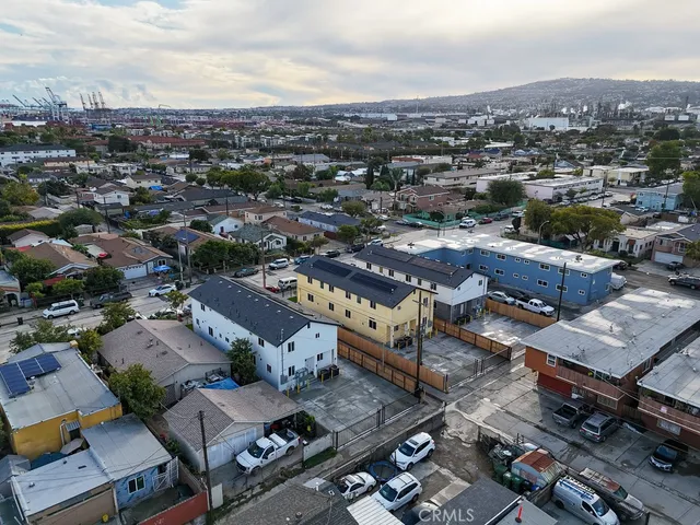 an aerial view of a city