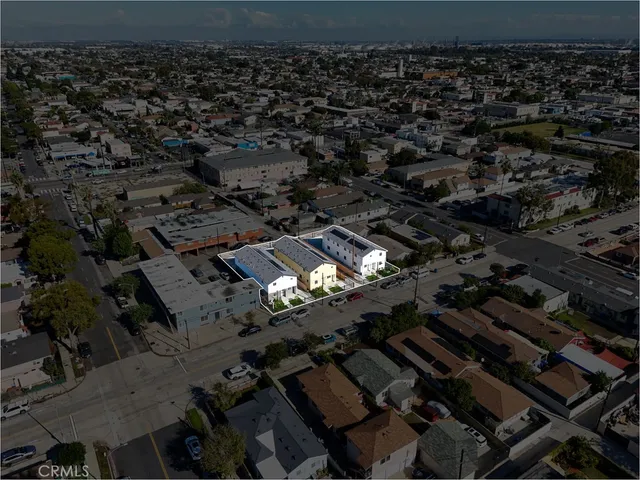 an aerial view of a city