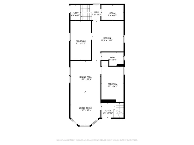 a picture of a bench in front of a door