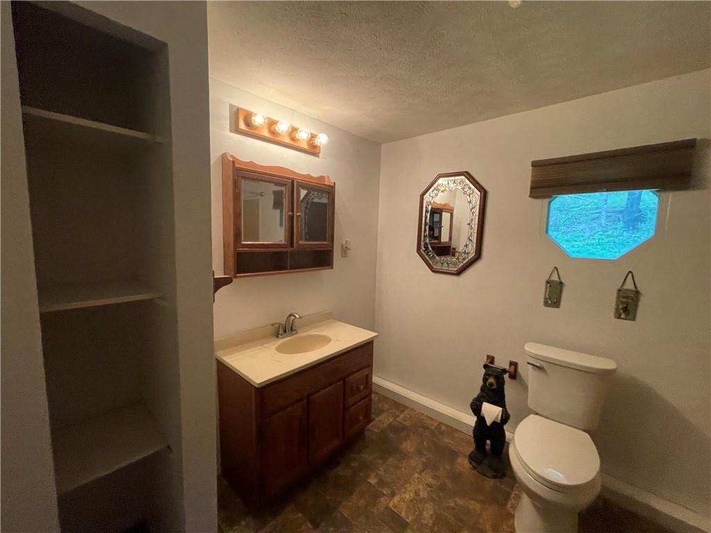 474 Iron Rock Road Waynesburg, PA 15370 - Photo 14 of 15 a bathroom with a toilet sink vanity and mirror
