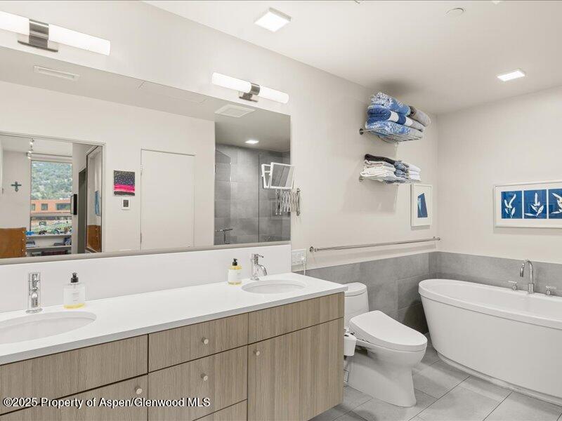 102 Evans Road, Unit 107 Basalt, CO 81621 - Photo 13 of 25 a bathroom with a toilet sink and mirror