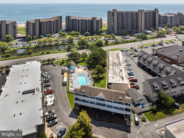 a aerial view of a city