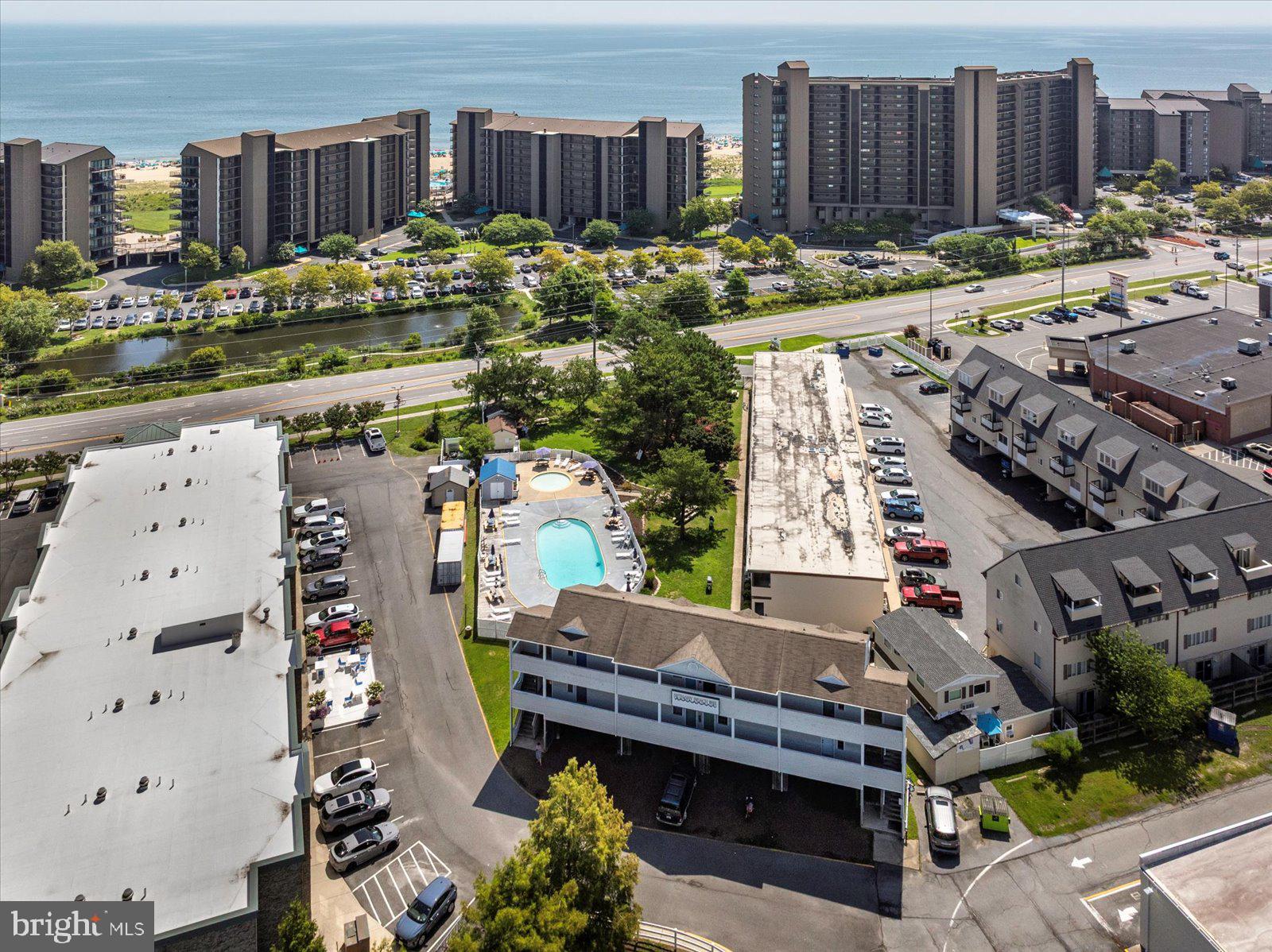a aerial view of a city