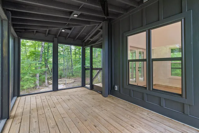 a view of backyard with green space