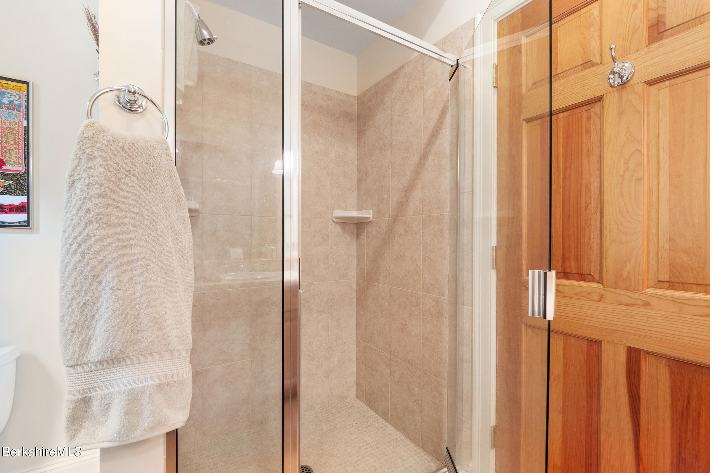 9 East Mountain Road Great Barrington, MA 01230 - Photo 30 of 45 a bathroom with a shower and a glass door