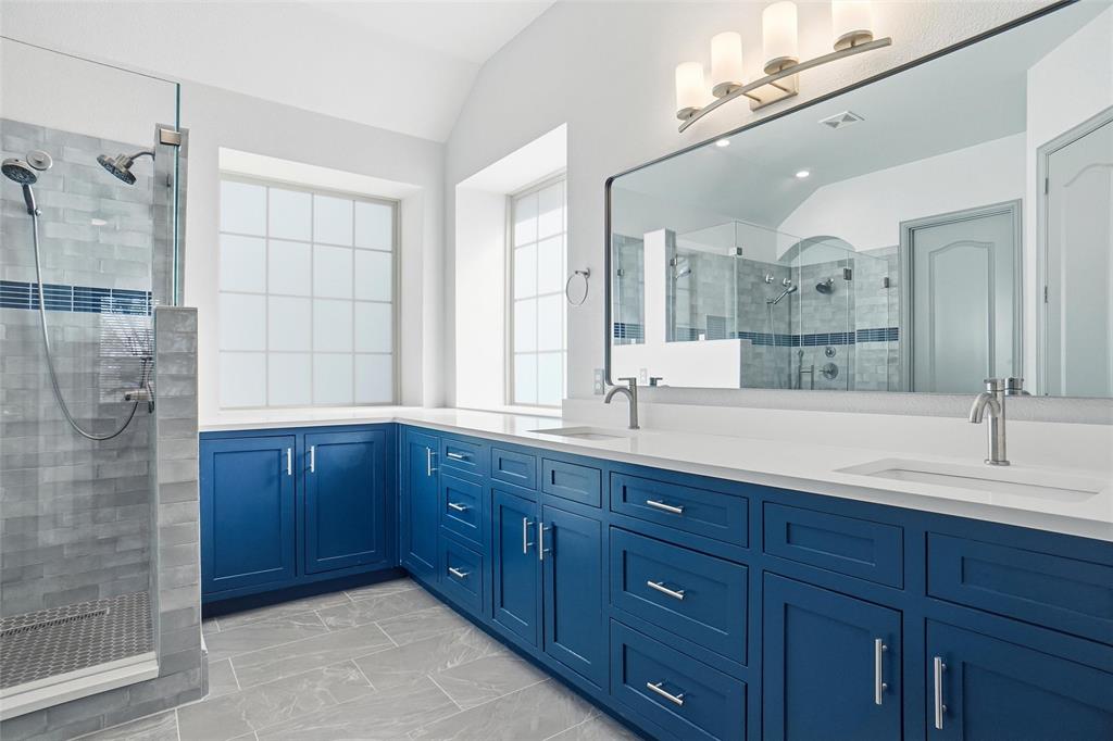4840 Exposition Way Fort Worth, TX 76244 - Photo 16 of 40 a bathroom with a granite countertop sink mirror and double