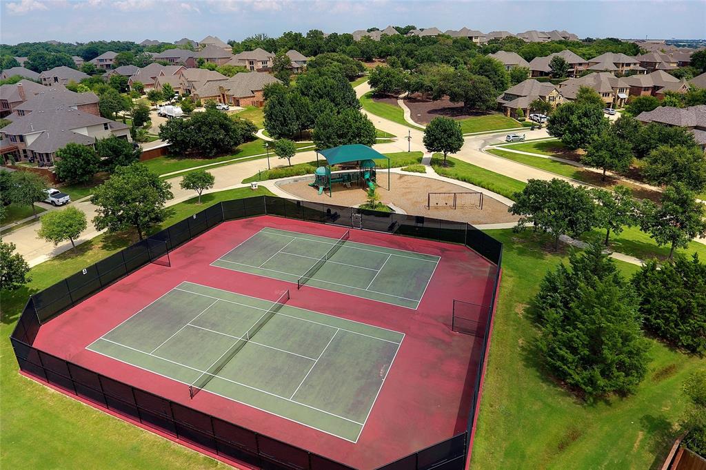 4840 Exposition Way Fort Worth, TX 76244 - Photo 32 of 40 an aerial view of a pool yard and mountain view