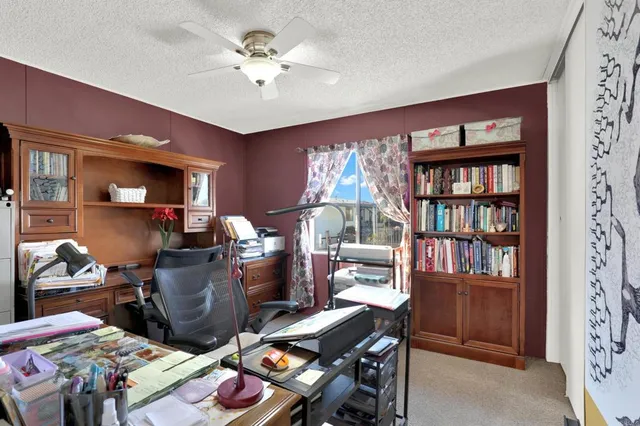 a workspace with furniture