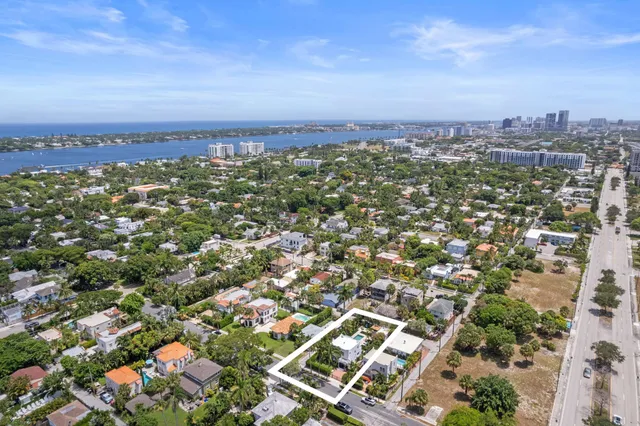 an aerial view of multiple house
