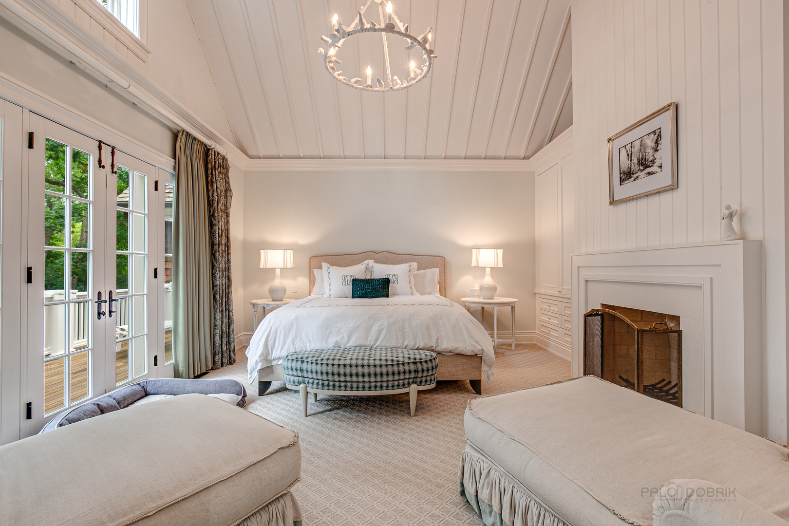 680 South Ridge Road Lake Forest, IL 60045 - Photo 20 of 44 a bedroom with bed and a fireplace