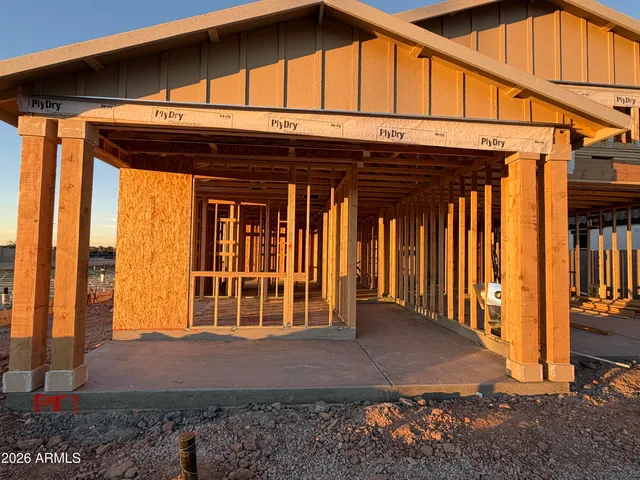 a view of a porch of a house
