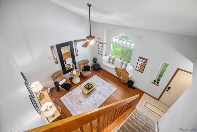 a living room with furniture and floor