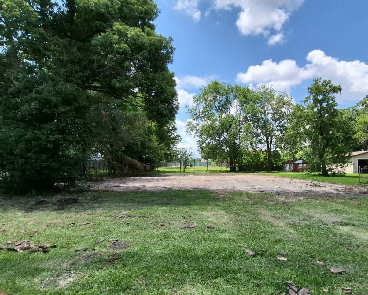 a view of backyard with green space