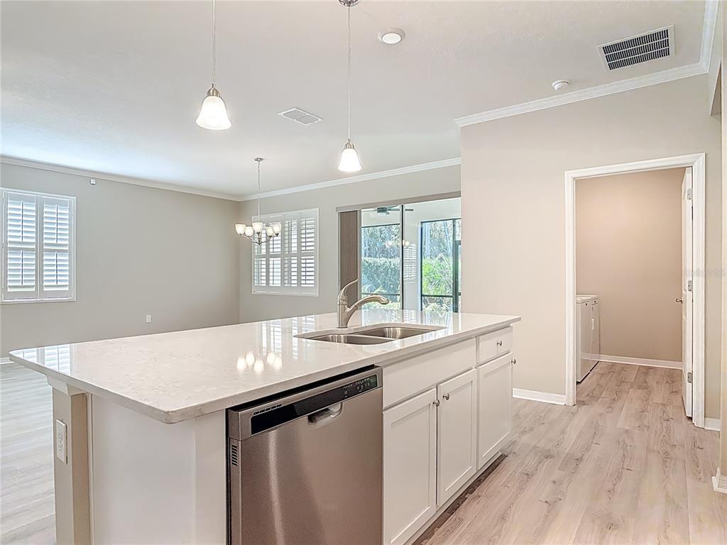 1632 Delphi Way New Smyrna Beach, FL 32168 - Photo 16 of 52 a kitchen with granite countertop a sink and dishwasher with wooden floor