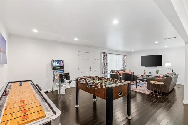 a workspace with furniture and window