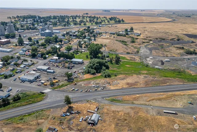 an aerial view of beach and ocean