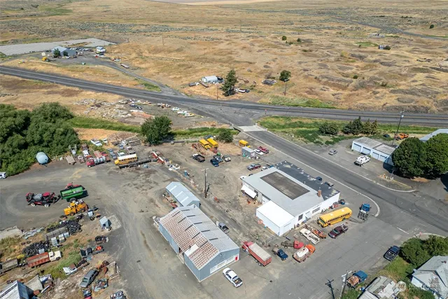 an aerial view of beach and ocean