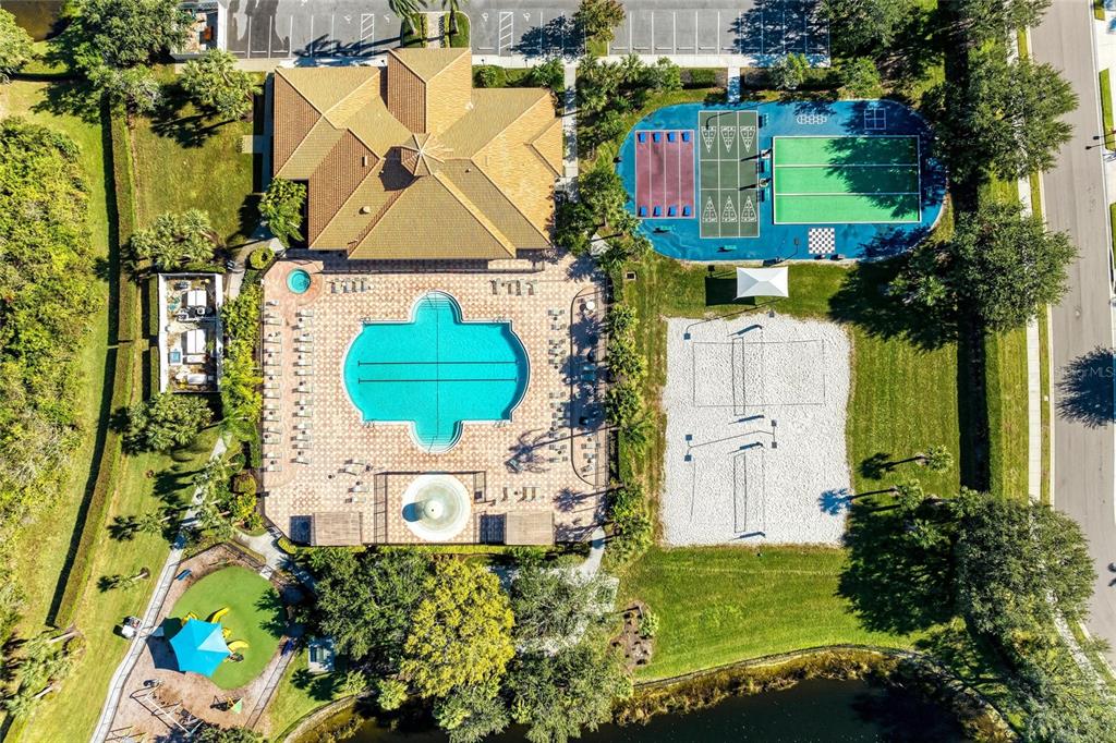 8772 Stone Harbour Loop Bradenton, FL 34212 - Photo 61 of 69 an aerial view of a house with a yard and a large pool