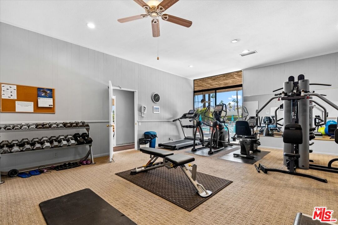1111 East Ramon Road, Unit 17 Palm Springs, CA 92264 - Photo 32 of 34 a view of a room with gym equipment
