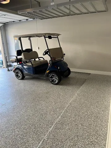 a car parked in a garage