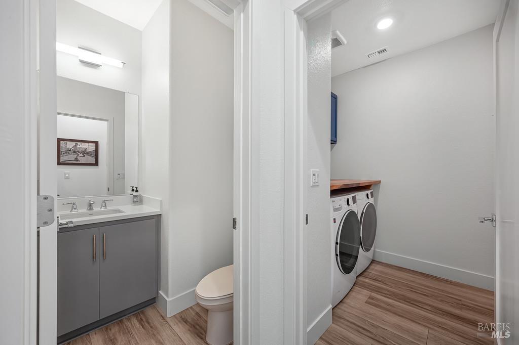 5708 Kassandra Place Rohnert Park, CA 94928 - Photo 24 of 45 a bathroom with a sink a toilet and shower