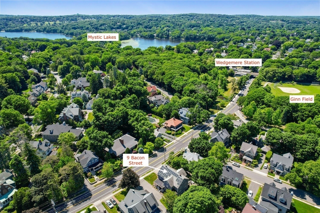 9 Bacon Street, Unit 9 Winchester, MA 01890 - Photo 34 of 35 an aerial view of a house with a yard basket ball court and outdoor seating