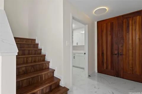 a view of a city from a living room