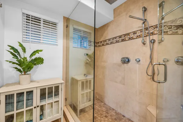 a bathroom with a shower
