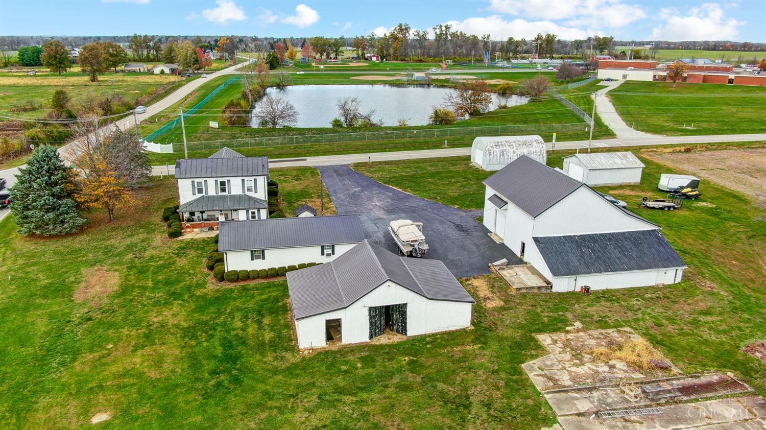 2711 Lebanon Road Clarksville, OH 45113 - Photo 46 of 48 An aerial view from behind the rear of the property