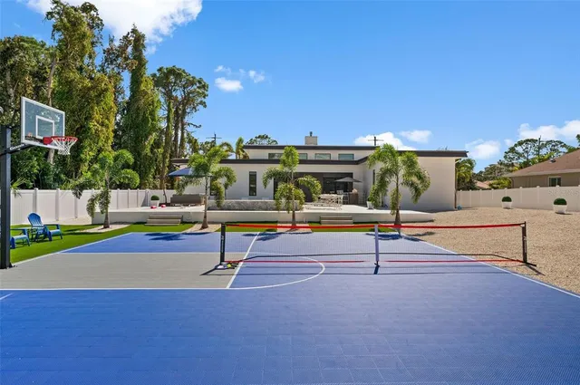 a view of outdoor space with seating area and hardwood