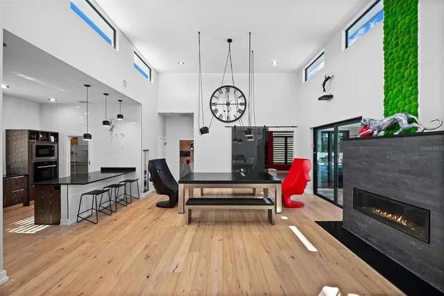 a room with furniture and wooden floor