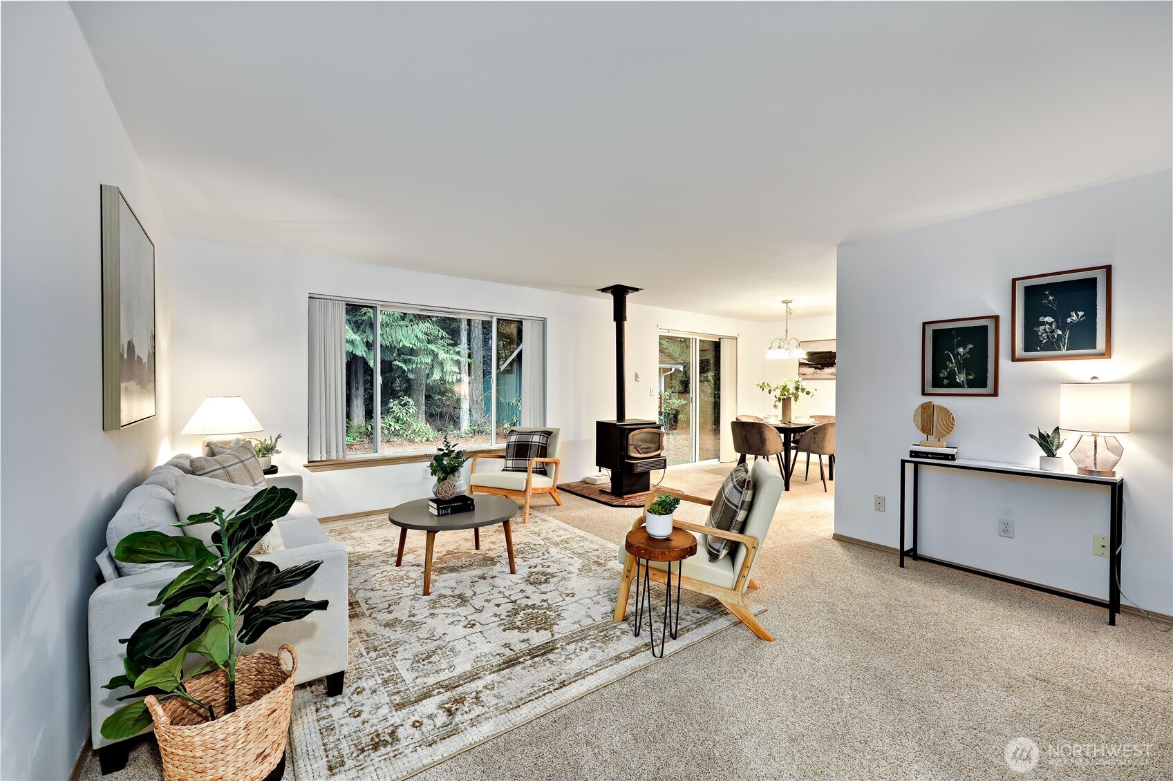 43 Rhody Court Chimacum, WA 98325 - Photo 11 of 37 a living room with furniture potted plant and windows