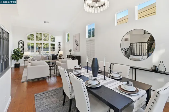 a view of a balcony with furniture