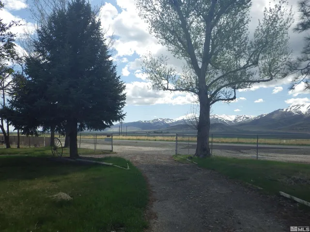 a view of outdoor space with garden and trees