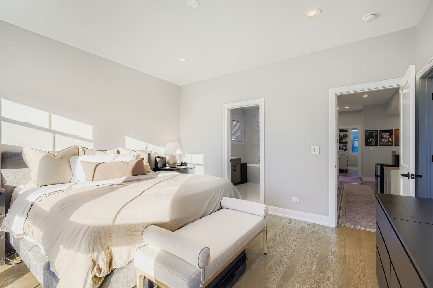 4446 South Drexel Boulevard, Unit B Chicago, IL 60653 - Photo 12 of 16 a bedroom with a bed and wooden floor